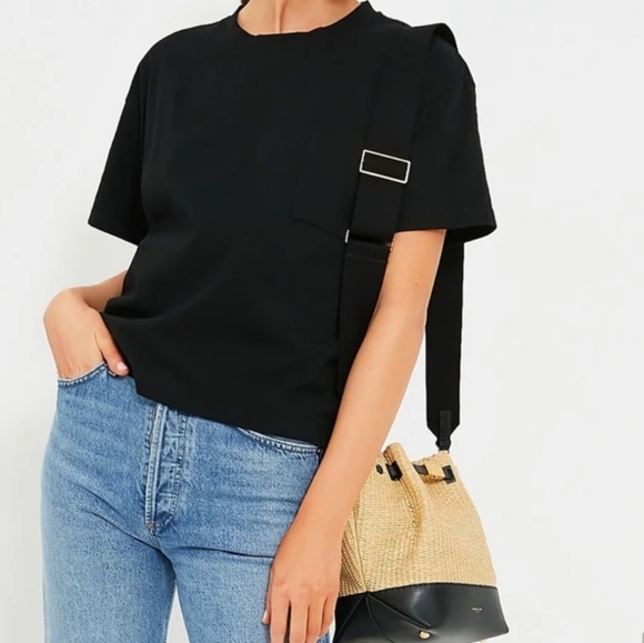 Tuckernuck Tops - Tuckernuck Cotton Pocket Kelley Black Short Sleeve Tee Boxy Minimalist Small